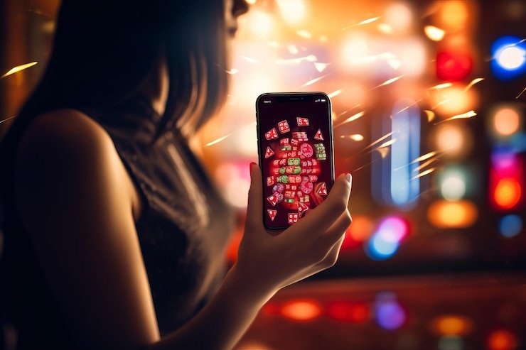 Layar aplikasi mobile desabet menampilkan meja dealer langsung dengan kualitas video HD